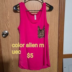 Pink Leopard Pocket Tank Top